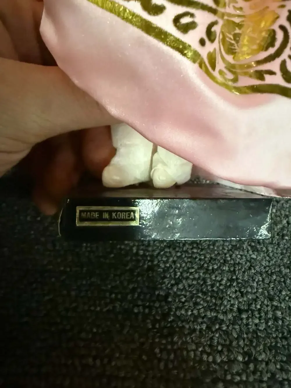 Vintage Traditional Korean Hanbok Doll with Big Eyes on Display Base